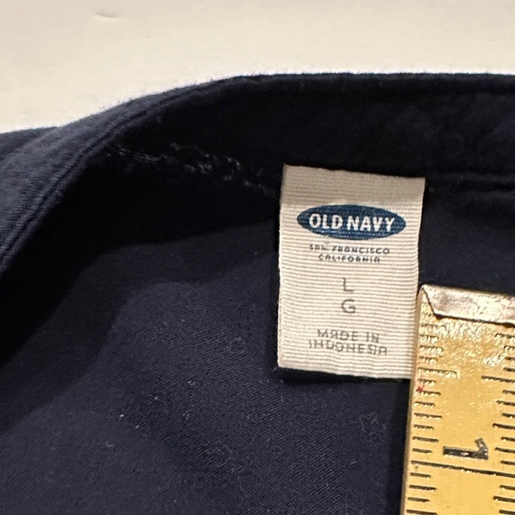 Old Navy  navy blue Mandarin collar V-neck tunic top size large - Picture 7 of 9